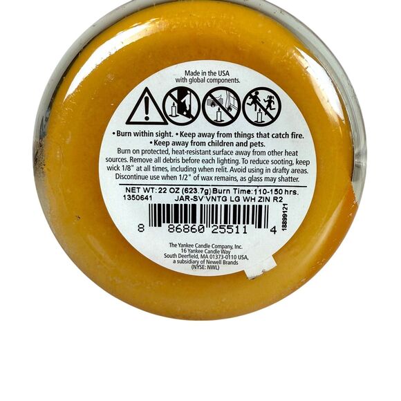 Yankee Candle Retired Vintage‎ WHITE ZINFANDEL Wine Scent Large 22 oz RARE NEW - Picture 7 of 7